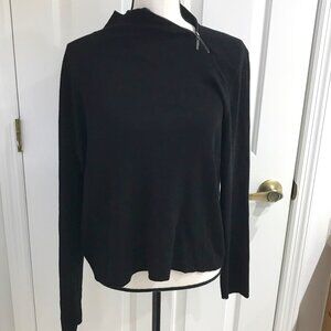 Investments Knit Top w/ Slanted Zipper Closure L